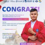 Moch. Jakariyah Berhasil Lolos untuk Program Magang Internasional di Thailand Program Magang